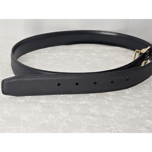 Vintage Gray Full Grain Belt Genuine Leather Mens 38 Round Buckle 2912 - Picture 8 of 8